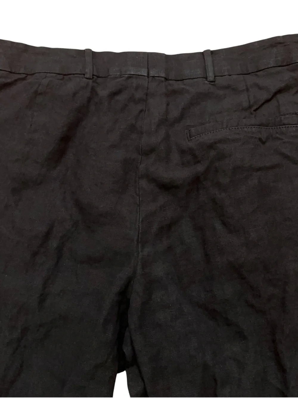 COS Pants Mens Size 30 Flat Front Dress Formal Regular Fit 100% Linen Knit Black